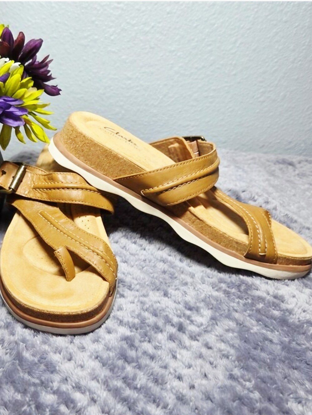 Clarks Collection Brynn Madi Sandals, Tan, Adjustable – Size: 6.5M New!!!